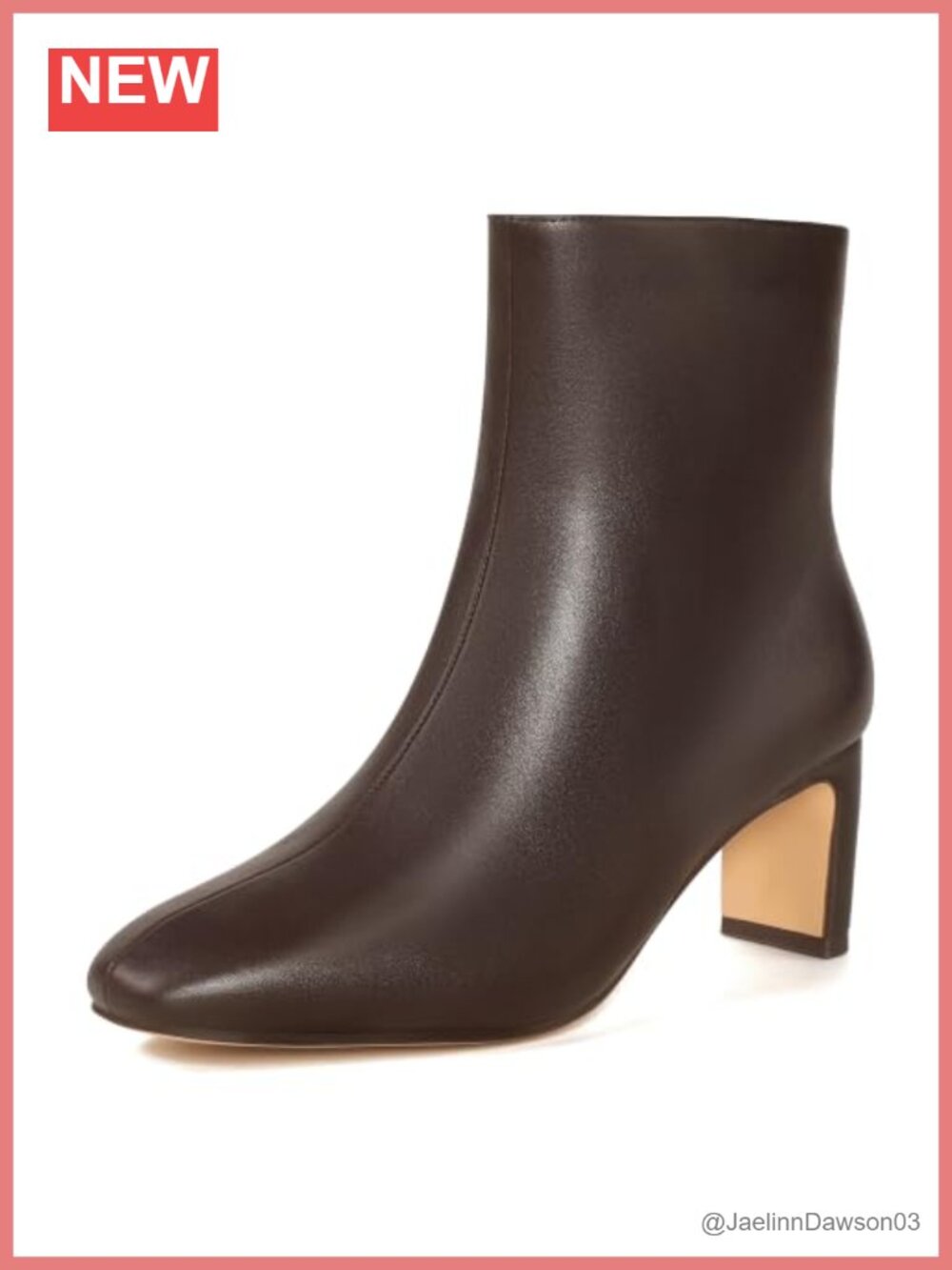 Women Low Chunky Heel Square Toe Ankle Booties Side Zip Dress Boots